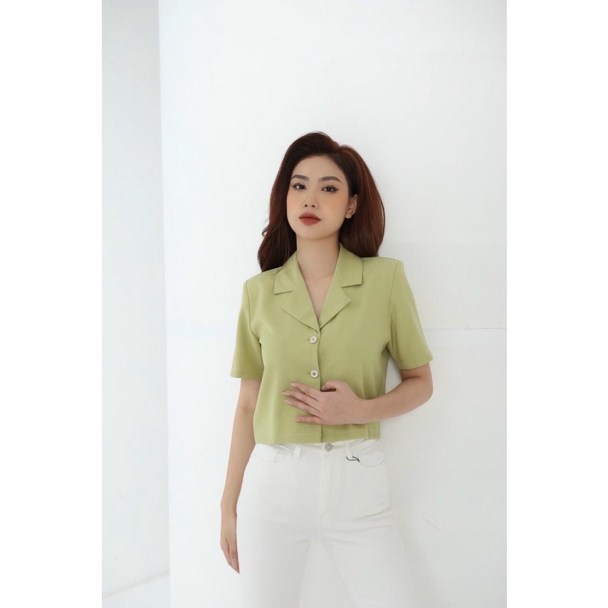 Áo Croptop nữ,Áo croptop kiểu cổ vest CT JEAN