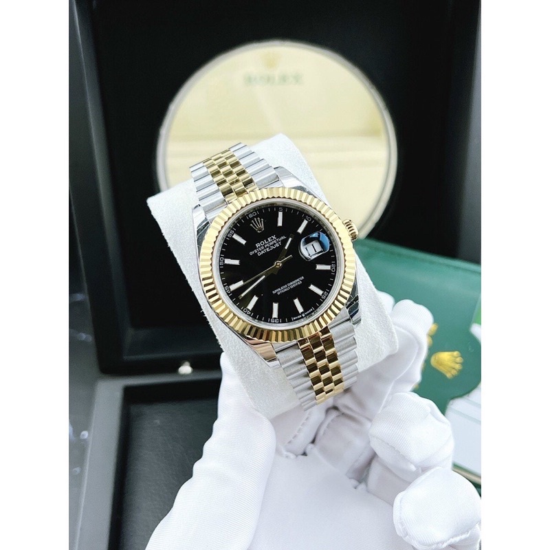 0-35 Đồng hồ nam Rolex Day-Just Gold 41mm máy ETA Calibre 3235 28800mph,khung oystersteel 904l,kính sapphire nguyên khối