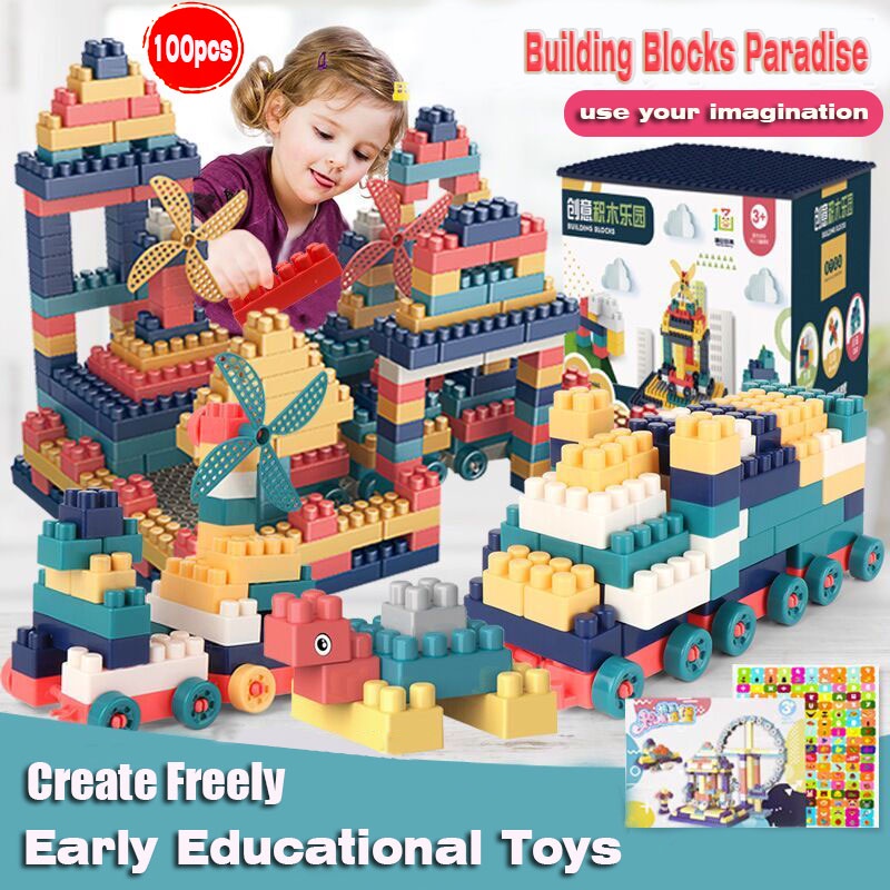 Bộ Đồ Chơi Xây Dựng 100 Miếng Cho Bé