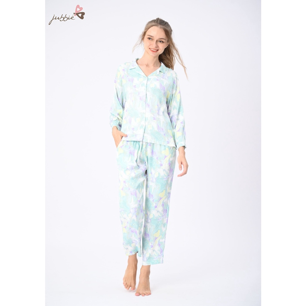 Bộ dài áo cài nút tay dài mặc nhà Jubbie 94065