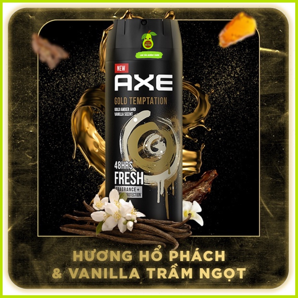 Xịt nước hoa nam toàn thân AXE 135ml - Xịt khử mùi hương nước hoa nam AXE kháng khuẩn nhập Thái Lan ngăn đổ mồ hôi nách