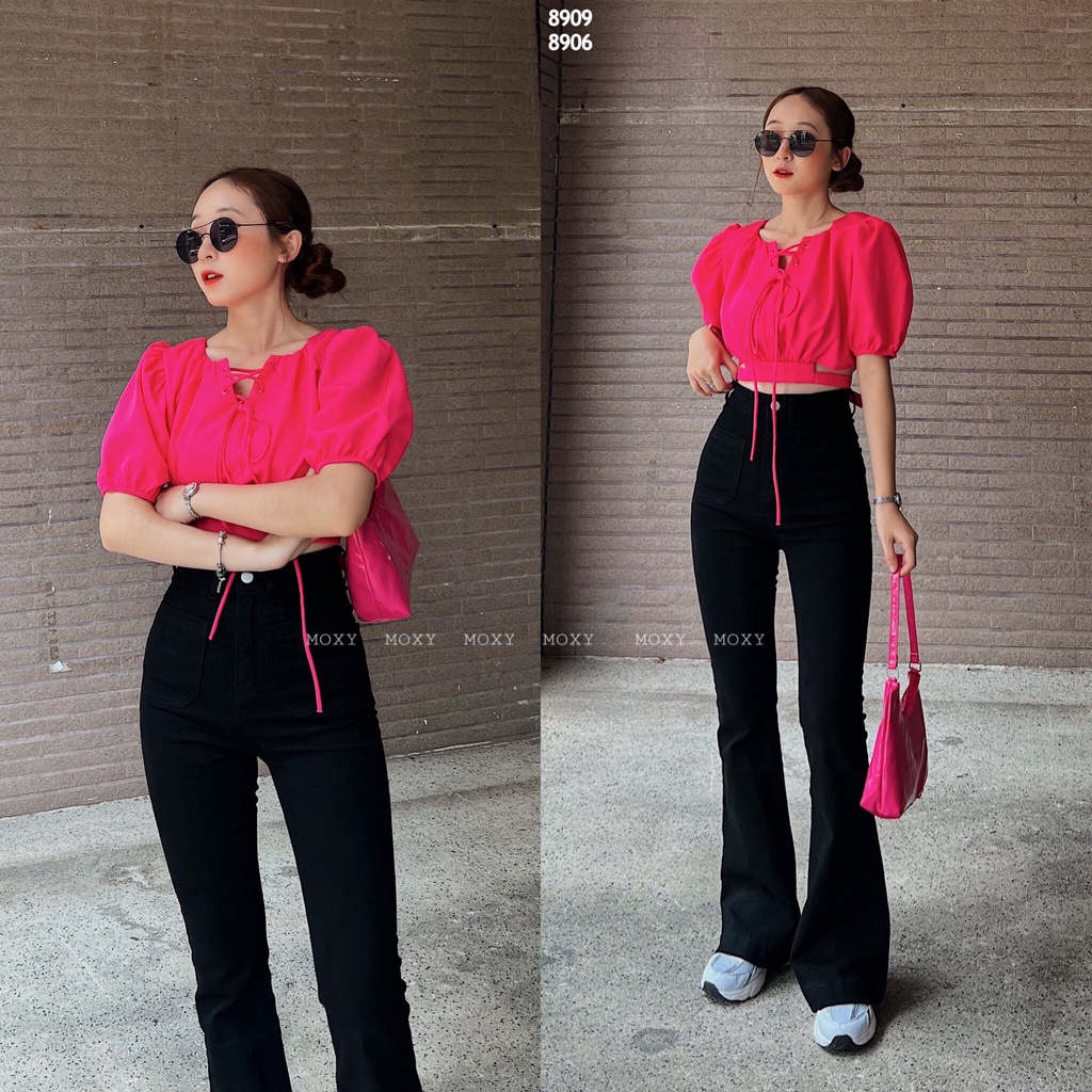 SP008909-Áo croptop nơ eo