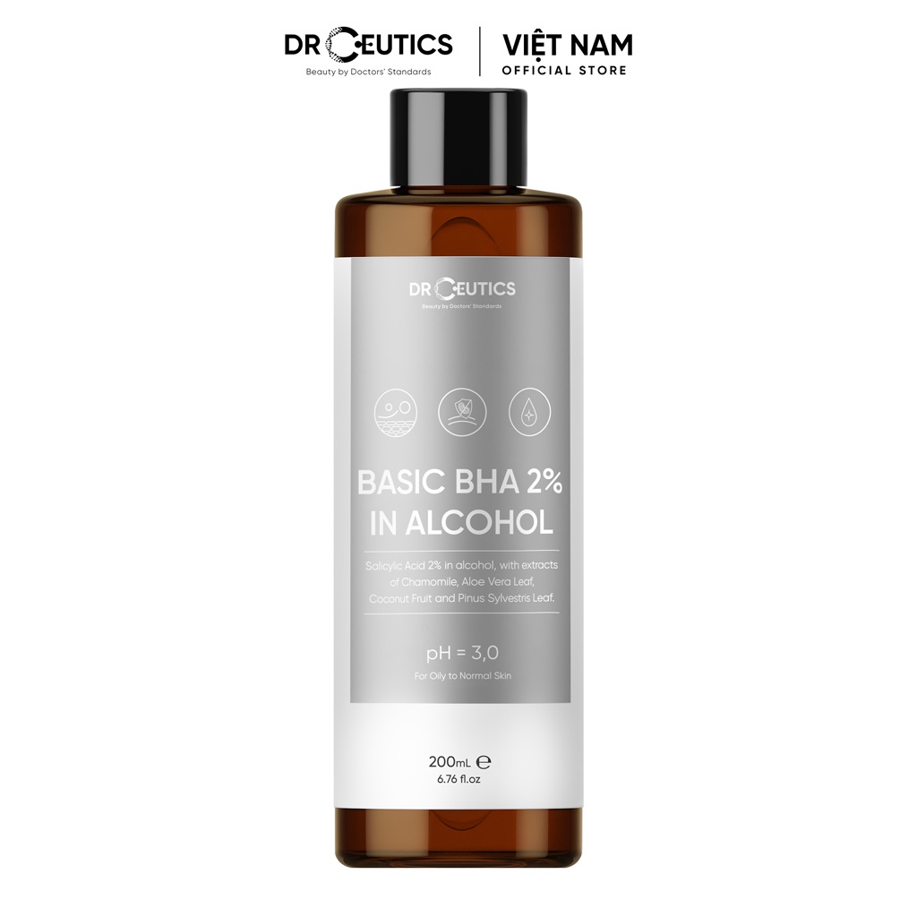 DrCeutics Dung Dịch Loại Bỏ Tế Bào Chết Basic BHA 2% In Alcohol - Nền Cồn