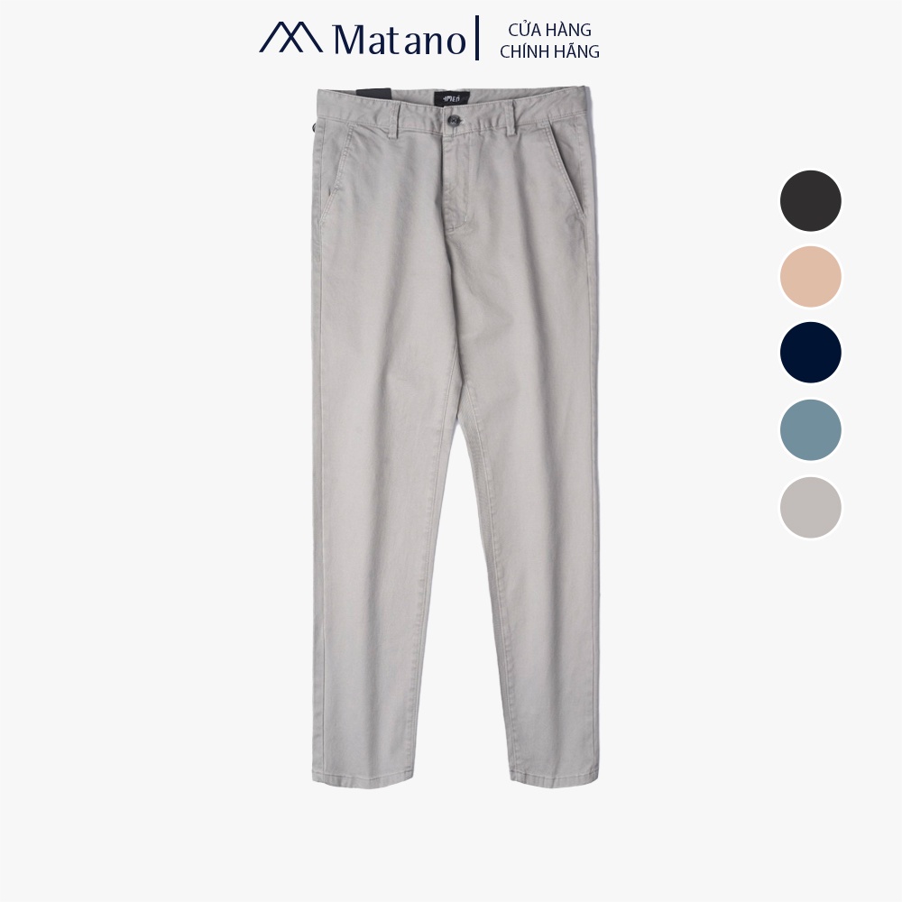 Quần kaki nam trơn đẹp MATANO QK004 kiểu dáng dài, form slimfit tôn dáng, vải kaki thun co giãn thoáng mát