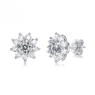 Bông Tai Hình Hoa Hướng Dương Thời Trang 0.5 Carat Moissanite Làm Quà Tặng Giáng Sinh Cho Mẹ
