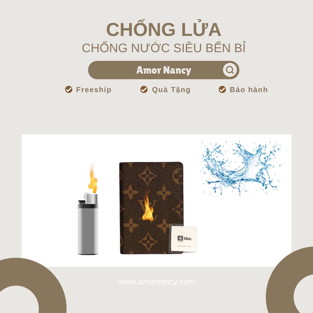 Ví nữ nhỏ gọn gập 2 8x11cm, Ví cầm tay nữ AMOR NANCY, Bóp nam đựng thẻ 5 ngăn