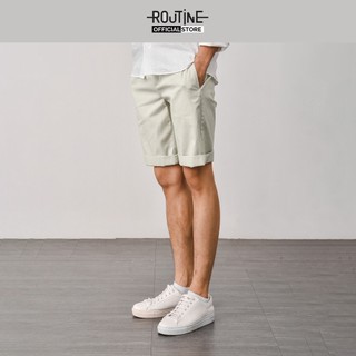 Quần short kaki nam trơn form slim - routine 10f21psh011