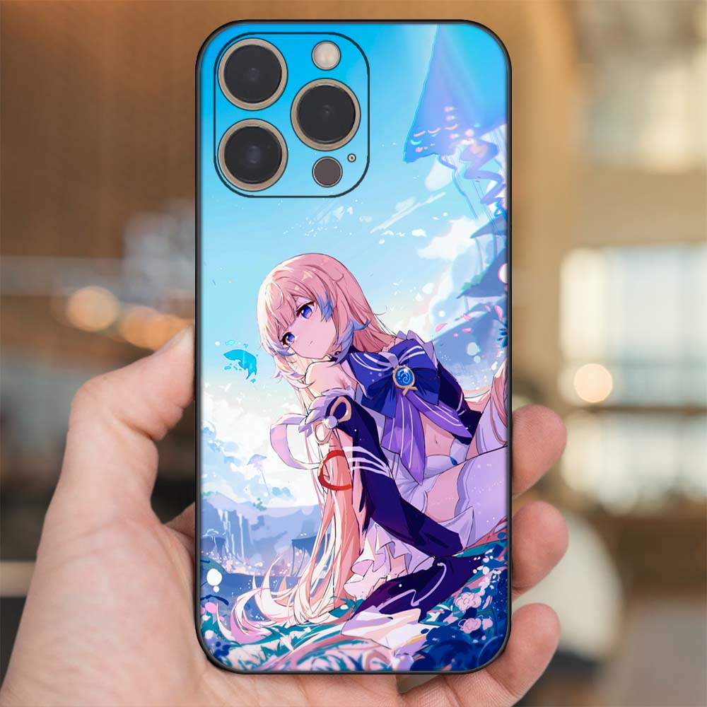 Ốp lưng iPhone 14 Pro dẻo đen cạnh vuông in hình Sangonomiya Kokomi Genshin Impact