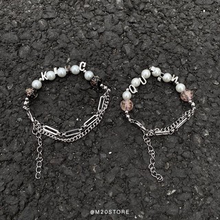 Vòng tay đôi couple king queen thép titan chống gỉ