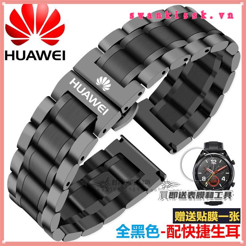 Dây Đeo Inox Màu Trơn Cho Đồng Hồ Thông Minh Huawei GT / GT2 B5B3B6 16|Phụ Kiện Điện Tử 22mm 121444 12144 122Mm Chuyên Dụng