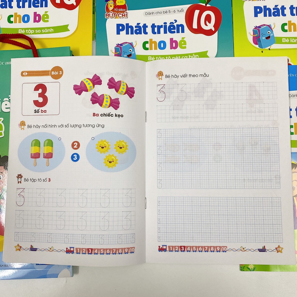 Sách Phát Triển IQ Cho Bé 5 Đến 6 Tuổi (túi 8 cuốn)