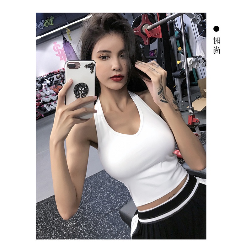 NRVP Áo Tank Top Đơn Co Giãn Phong Cách Hàn Quốc Với Đệm Lót