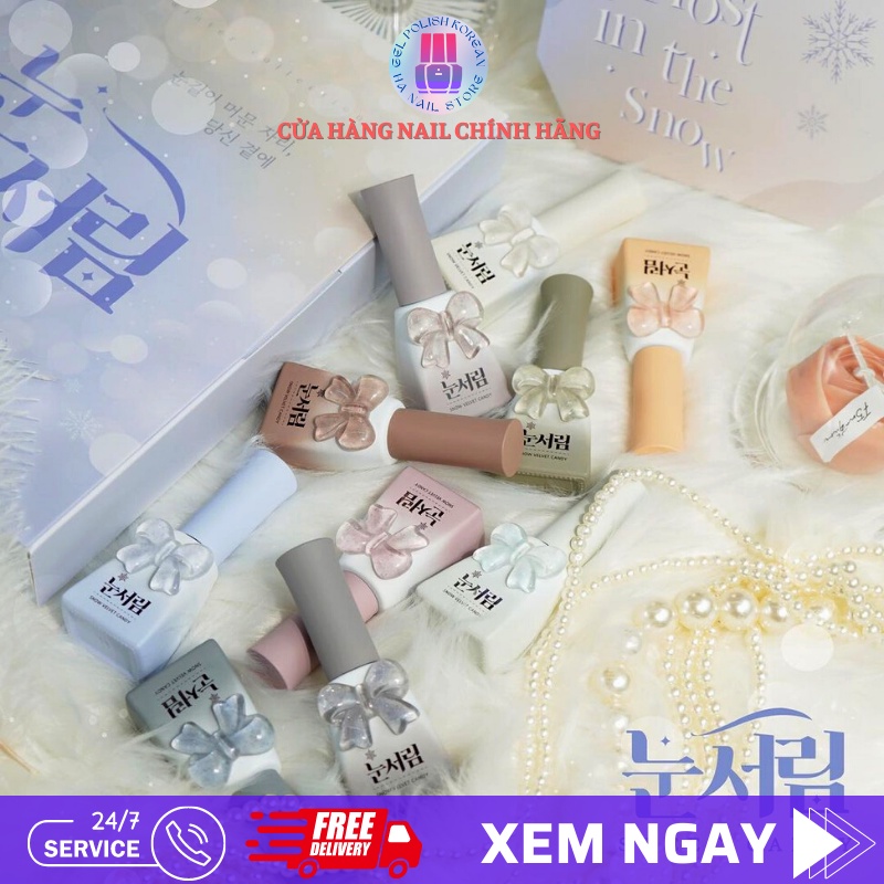 Sơn gel lông cao cấp Hàn quốc Sweet Candy chính hãng màu lẻ set 2022 Snow Velvet Noonseolim 10ml [1 sản phẩm ]