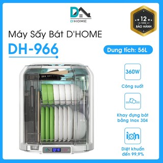Máy Sấy Chén Bát, Máy sấy Bát Đĩa Dhome DH - 966 - Khử Trùng Bát Đĩa Bằng Tia UV- Dung Tích 56l - Hàng Chính Hãng