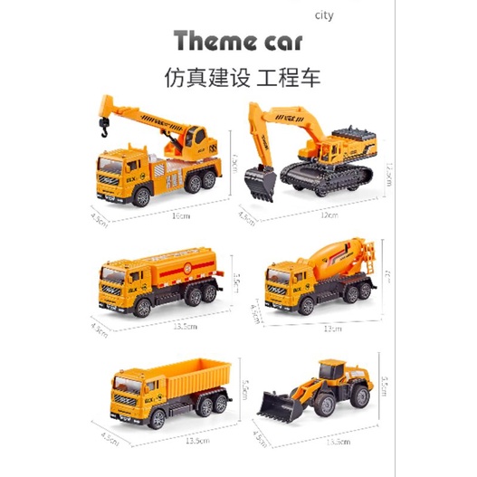 Bộ 6 xe đồ chơi cho bé