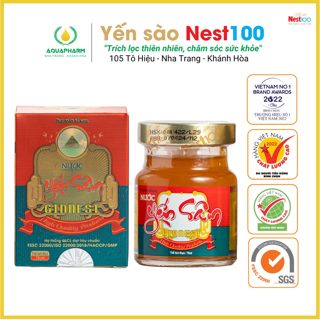 Nước Yến Sào Nest100 Yến Sâm - 1 Hũ 70ml