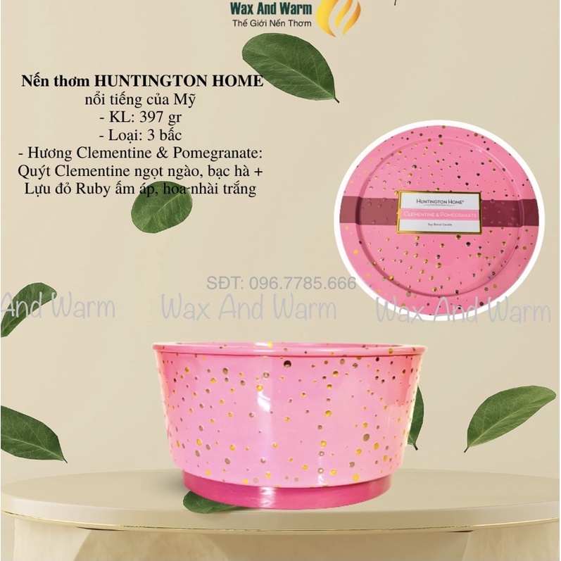 NẾN THƠM HUNTINGTON HOME 397GR 3 BẤC HƯƠNG COOKIE