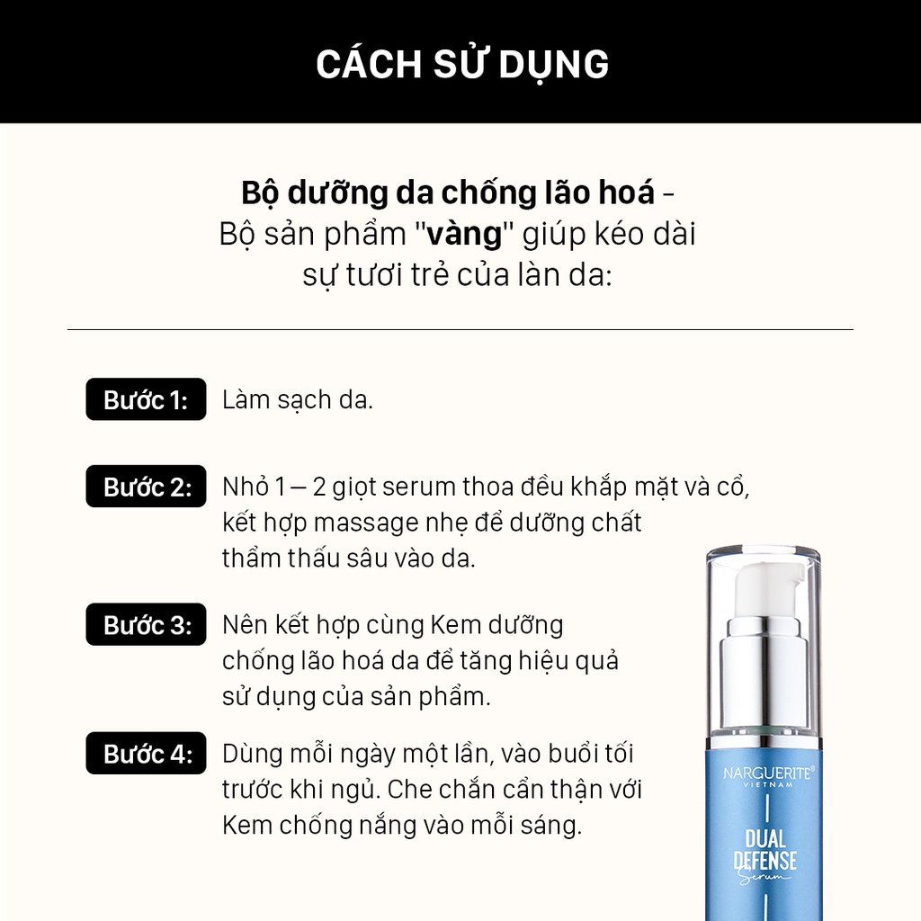 Serum chống lão hoá da Narguerite Dual Defense 30ml