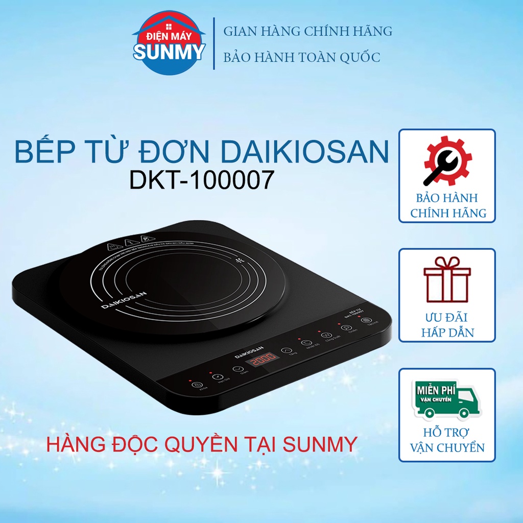 Bếp từ đơn Daikiosan DKT-100007 2000W hàng độc quyền bảo hành chính hãng 12 tháng - hàng mới 100%
