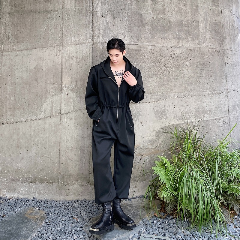 Bộ Áo Khoác + Quần Dài Dáng Rộng Có Khóa Kéo Thời Trang Thu Đông Cho Nam