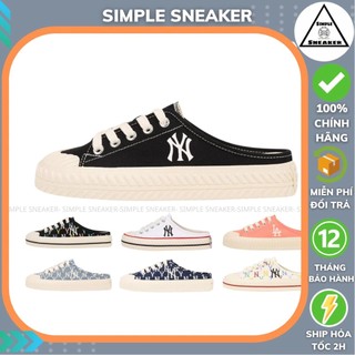Giày MLB Mule Đạp Gót 2022 🔴CHÍNH HÃNG🔴 MLB Origin Playball Mule Đen Trắng Mới Nhất [3AMUUA11N-50BKS] - Simple Sneaker