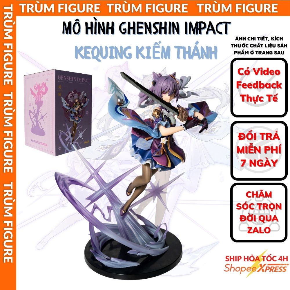Mô Hình, Figure Genshin Impact Bé Kequing Thần Kiếm Anime, Game - Full Box Trùm Figure