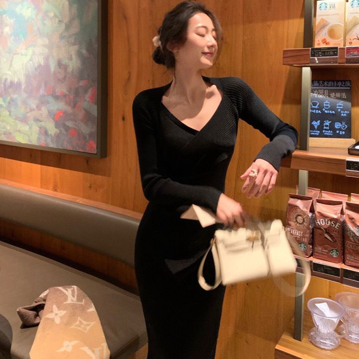 Áo Khoác Dệt Kim Dày Dặn Ôm Dáng Phong Cách Pháp Cổ Điển Hợp Thời Trang