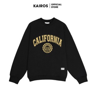 Áo sweater nỉ bông Kairos California form rộng dài tay