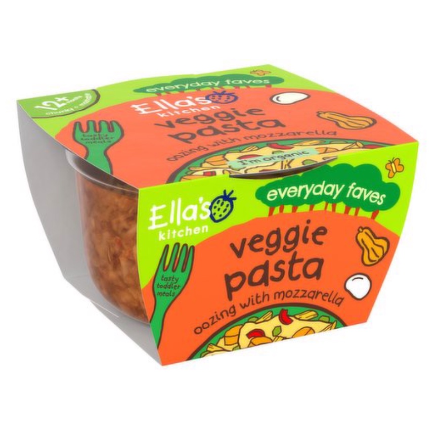 Cháo, Mỳ Nui thịt hầm rau củ hữu cơ ăn dặm Ella's Kitchen cho bé từ 12 tháng 200g - Bữa ăn chính dinh dưỡng