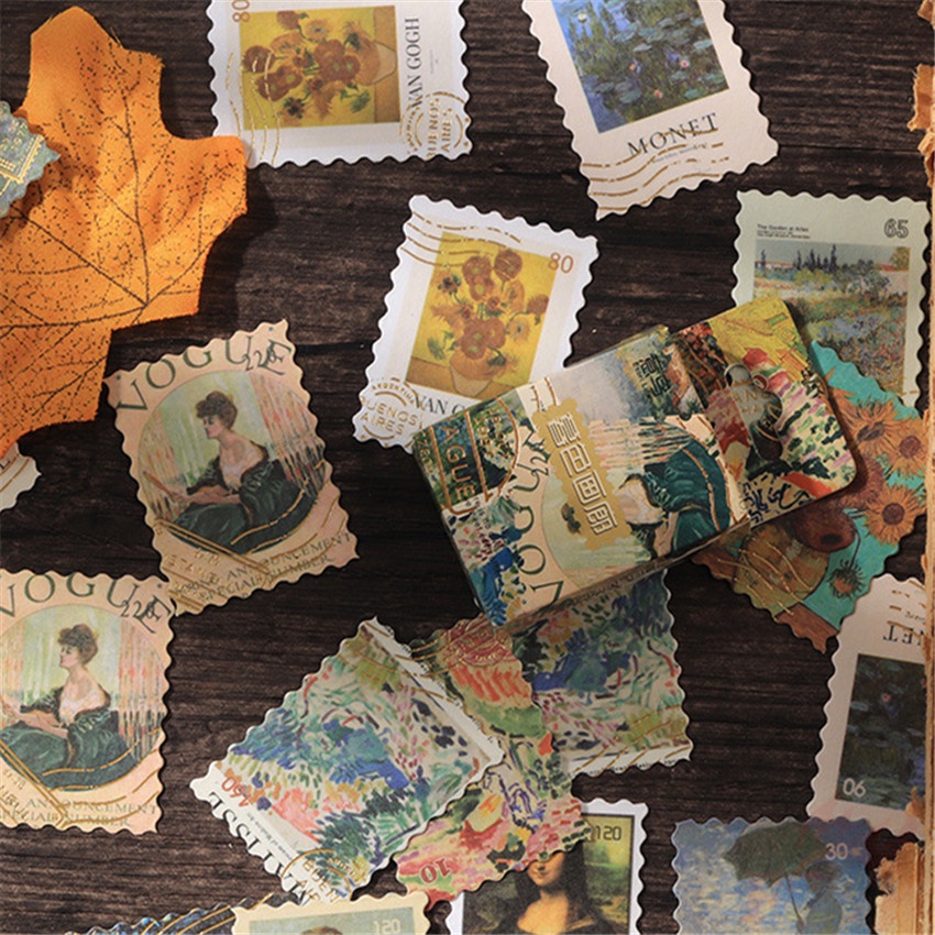 Hộp 45 Món Đồ Chơi Chất Lượng Cao ❉ Miếng Dán Niêm Phong Tem Nghệ Thuật ❉ Sticker Dán Trang Trí Sổ Nhật Ký DIY