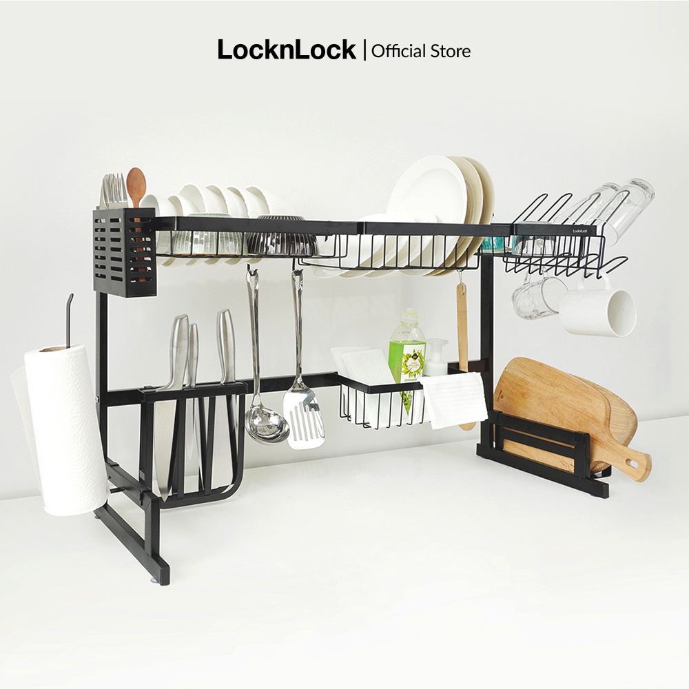 Kệ để trên bồn rửa Lock&Lock Dish Rack - màu đen LDR (2 kích thước)