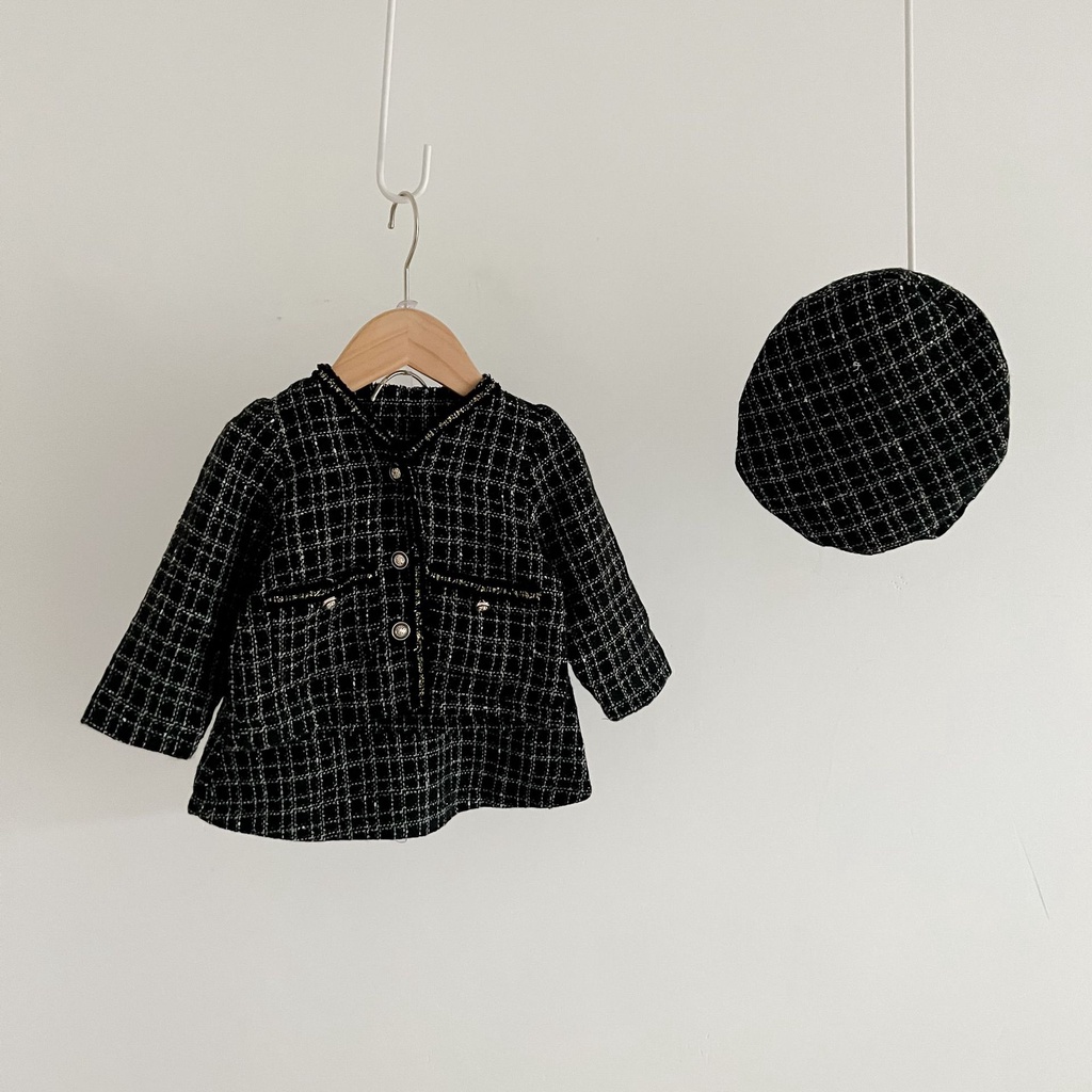 Bộ Áo Và Chân Váy Ba Món Phong Cách Retro Thời Trang Mùa Xuân 2023 Cho Bé Gái O6DJ