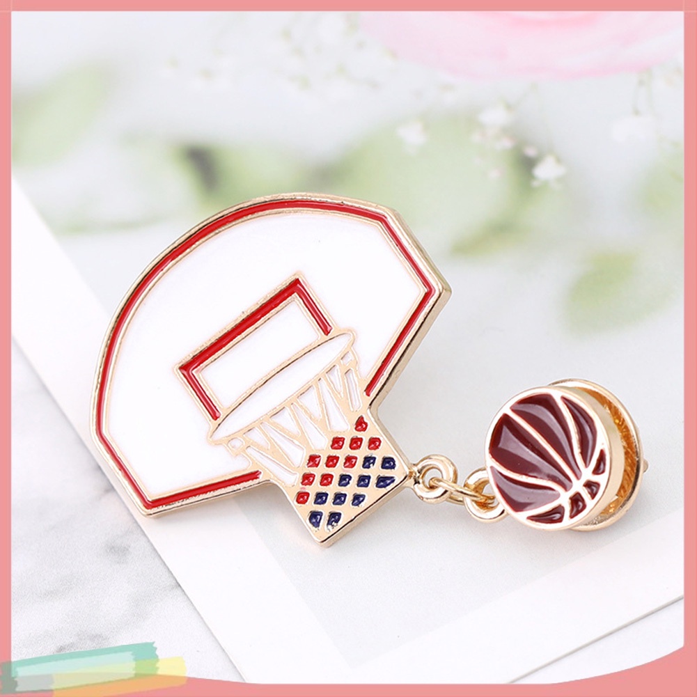 【LK】Basketball Ball Alloy Brooch Pin Scarf Clothes Badge Decor