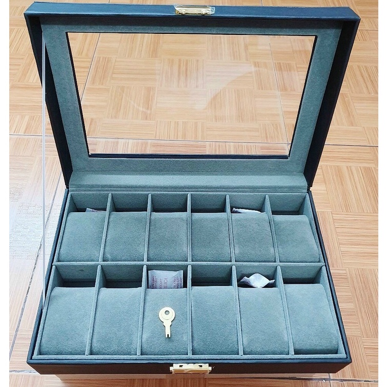 Hộp đựng đồng hồ, hộp đựng đồng hồ đeo tay 12 cái,hộp đựng 8 cái đồng hồ kèm trang sức, hàng nhập bọc nhung siêu cao cấp