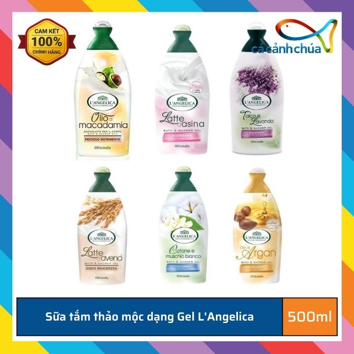 Sữa tắm thảo dược Ý hương nước hoa L'angelica giúp trắng da với hương hoa tự nhiên dưỡng ẩm và mềm mịn da 500ml
