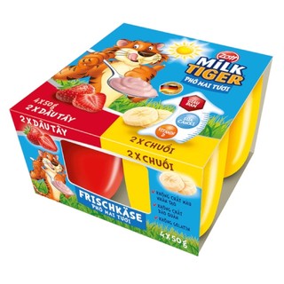 Phô mai tươi Zott Milk Tiger vị Dâu - Chuối