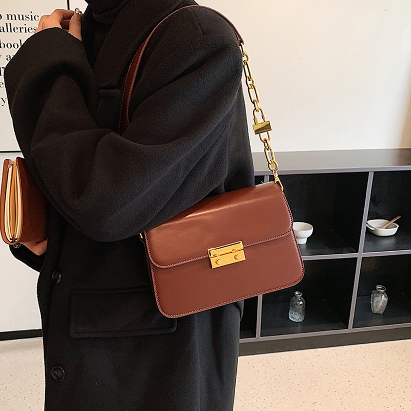 Túi Đeo Chéo Dáng Vuông Nhỏ Đơn Giản Cổ Điển Cho Nữ