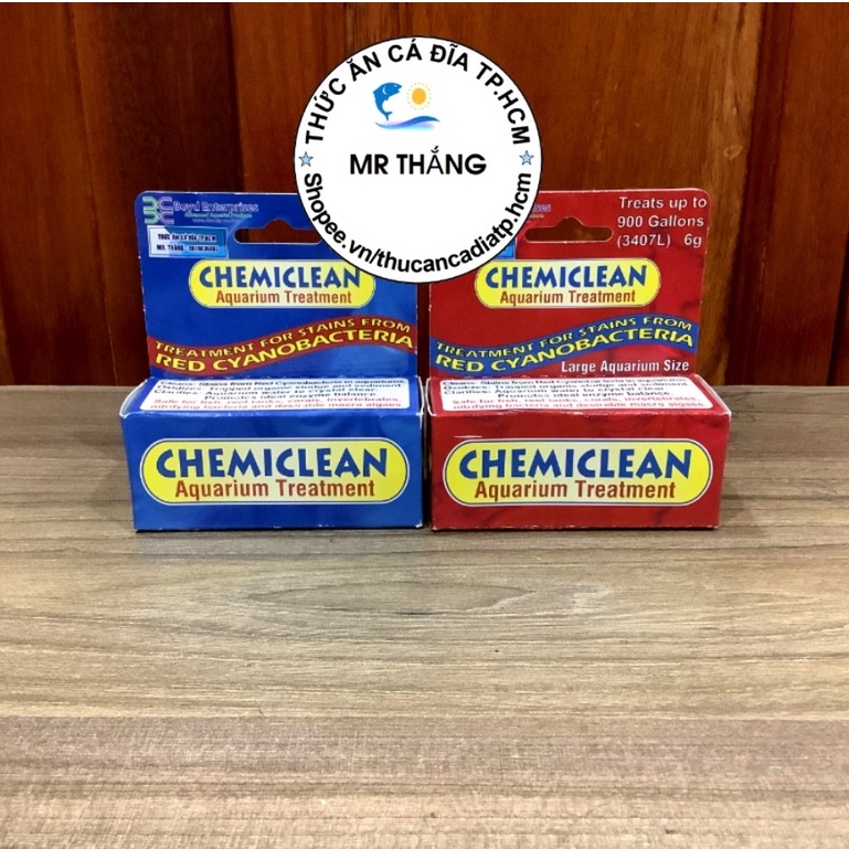 Chemi Clean Aquarium Treatment (seal hộp 2gram/6gram): Loại bỏ Tảo đỏ Cyano an toàn trong hồ cá nước