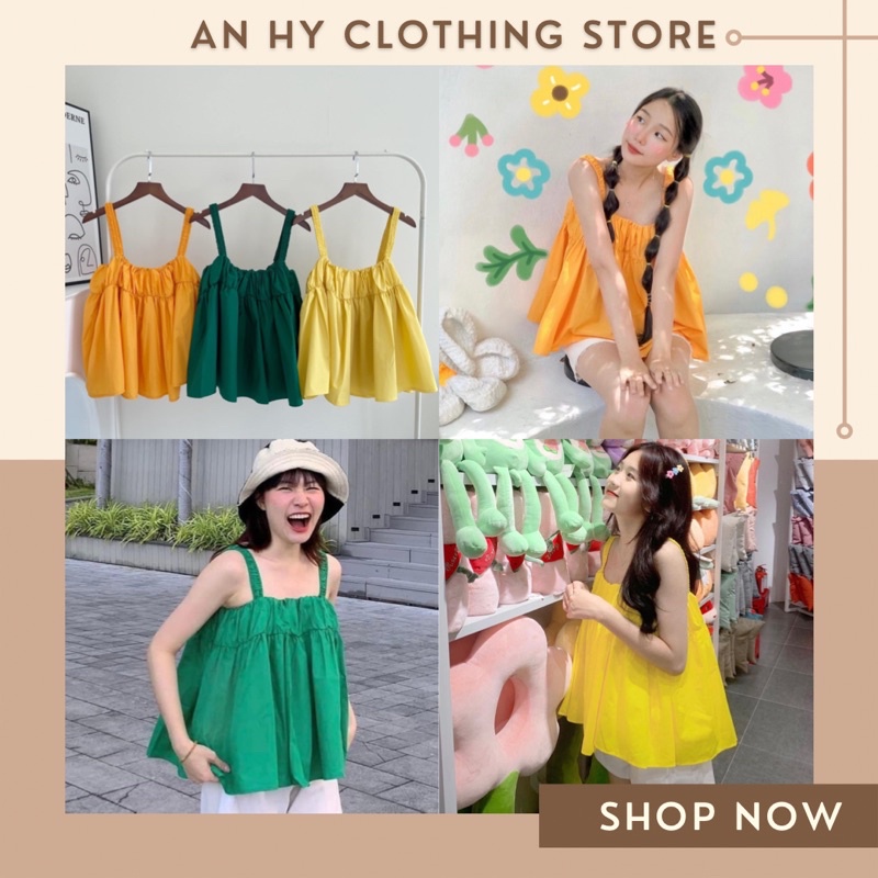 (có bán sỉ,ảnh thật,hoả tốc)🍭 WINY TOP 🖤 ÁO DÂY BẢNG TO NHÚN