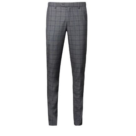 Quần âu owen màu ghi caro slim fit tăng đơ 2 cạp QST220667