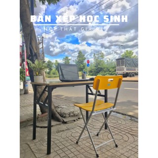[Mã LIFEBKA5 giảm 10% tối đa 1 Triệu đơn 500k] Combo Bàn Ghế Chân Gấp Xếp Thông Minh (R50xD100xC75)