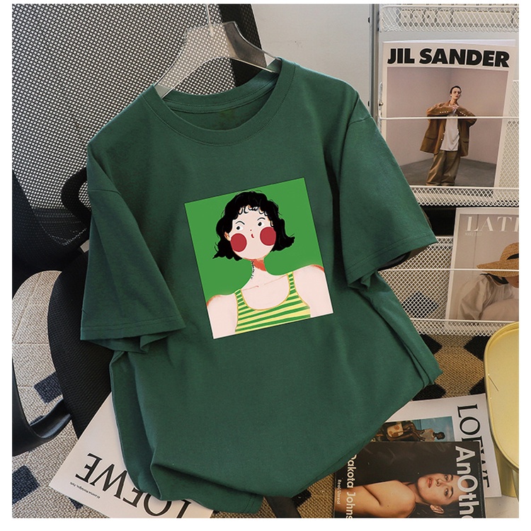 NRVP Áo thun 100% cotton tay ngắn dáng rộng thời trang