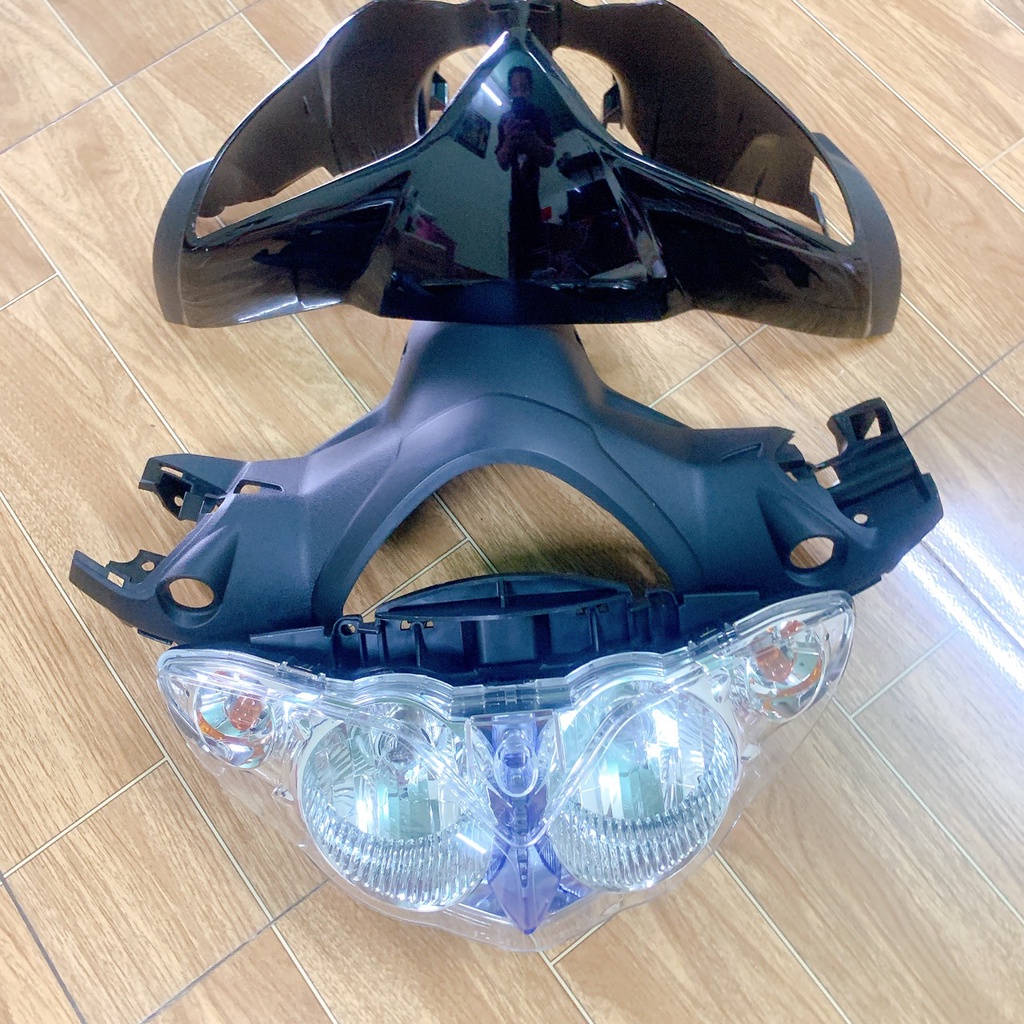 Ốp đầu đèn Mắt Cú  xe JUPITER MX, JUPITER gravita  đầy đủ ốp đầu, gáy đen và pha đèn kèm bóng