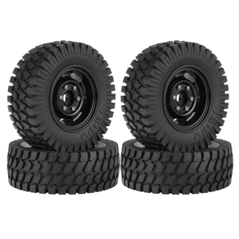 Set 4 Bánh Xe 76mm 1.55 Inch Chuyên Dụng Cho Xe Điều Khiển Từ Xa Axial Yeti Jr RC4WD Tamiya CC01 1 / 10