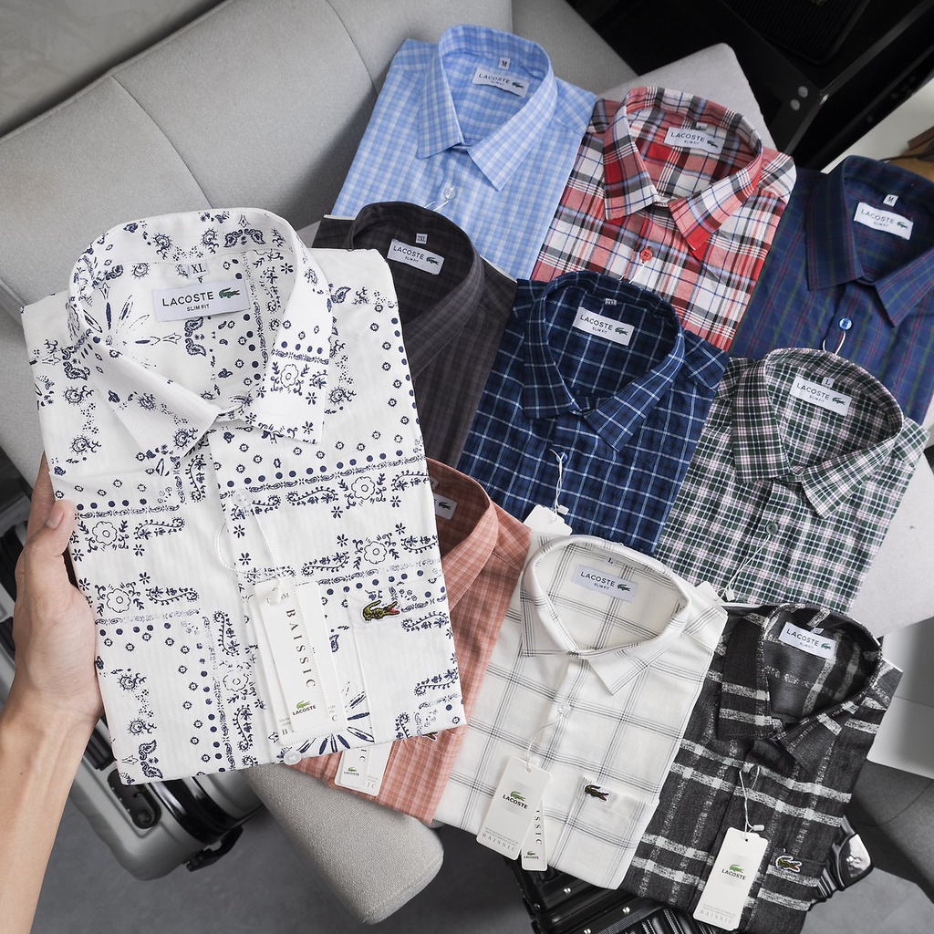 Sơ mi nam caro xanh sọc đỏ ngắn tay đẹp LC, vải oxford cao cấp, ít nhăn, thanh lịch - Đẳng cấp phái mạnh