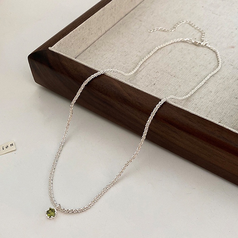 Dây chuyền nữ bling đá xanh lấp lánh vòng cổ trang sức sg