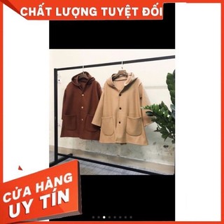 Áo khoác dạ nữ mũ gấu cute