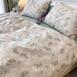Set chăn ga 4 món cotton poly hoa xanh cỏ ngọc