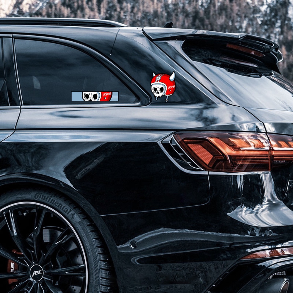 Skull Motorcycle Rider Motocross Body Windshield Trang trí Sticker Skull King Car Window Fuel Tank Cover Decal