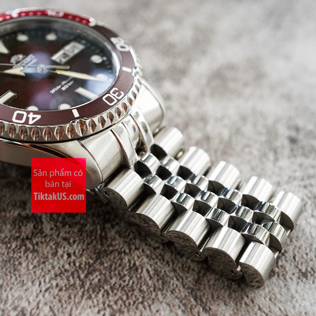 Dây Jubilee endlink đặc cho Orient Mako 3, mako 4 kamatsu thép không gỉ 316L khóa 2 lớp